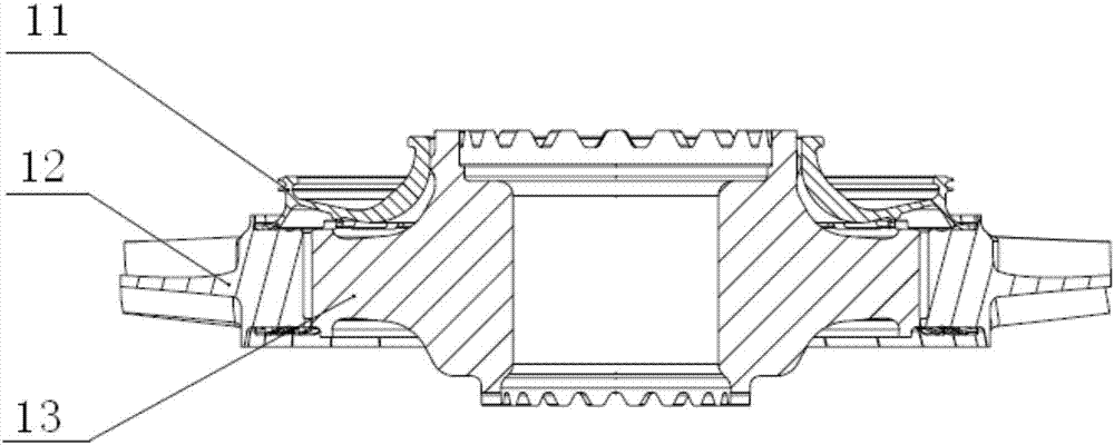 Turbine rotor balance test clamp and balance test device