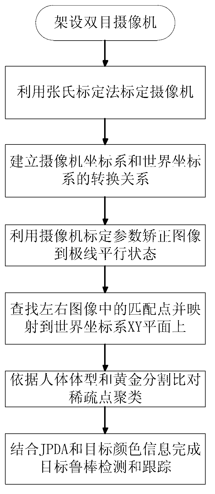 Open area target detection and tracking method based on binocular vision sparse point matching