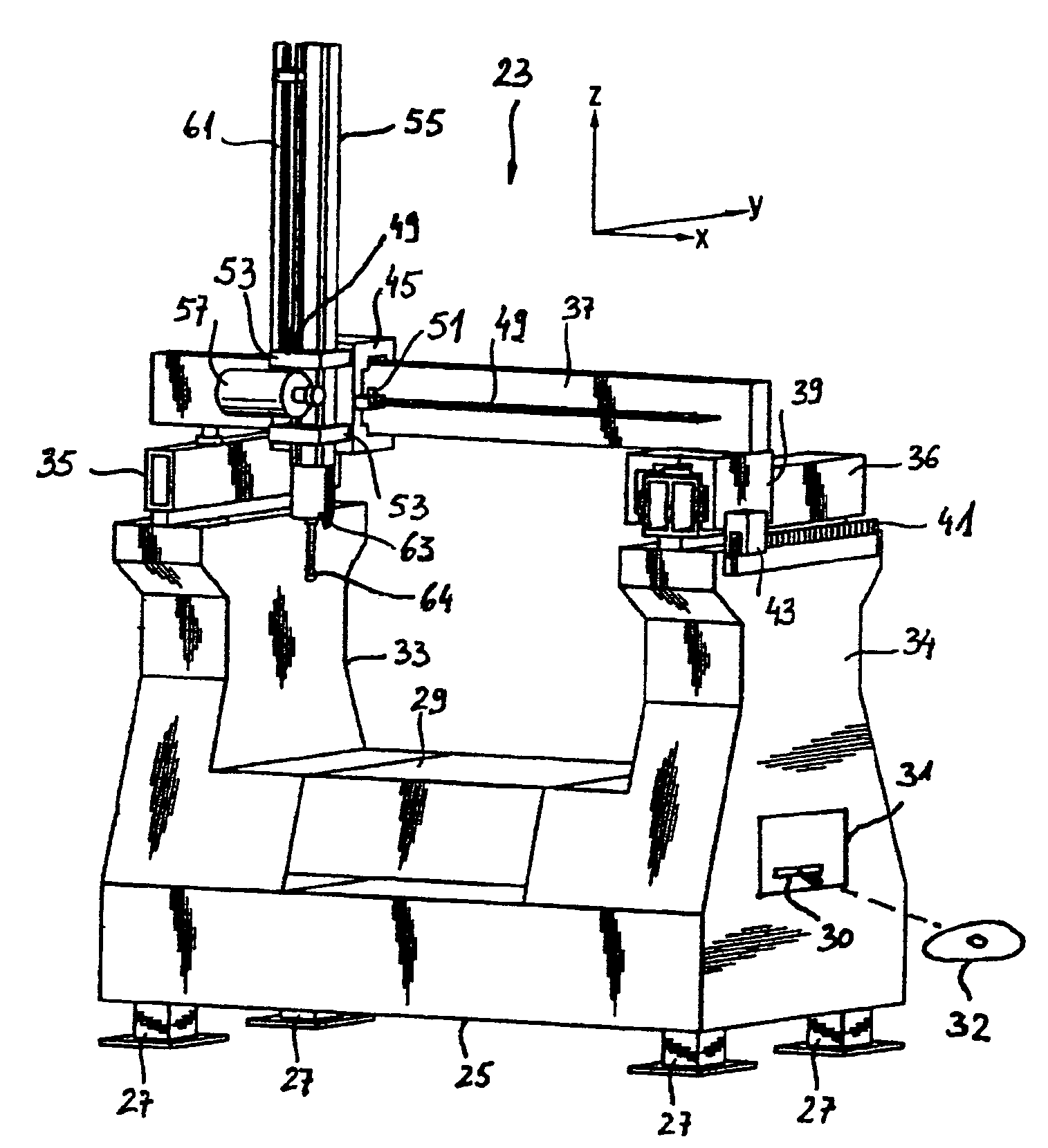 Method for scanning a surface with the aid of a coordinate measuring machine and coordinate measuring machine