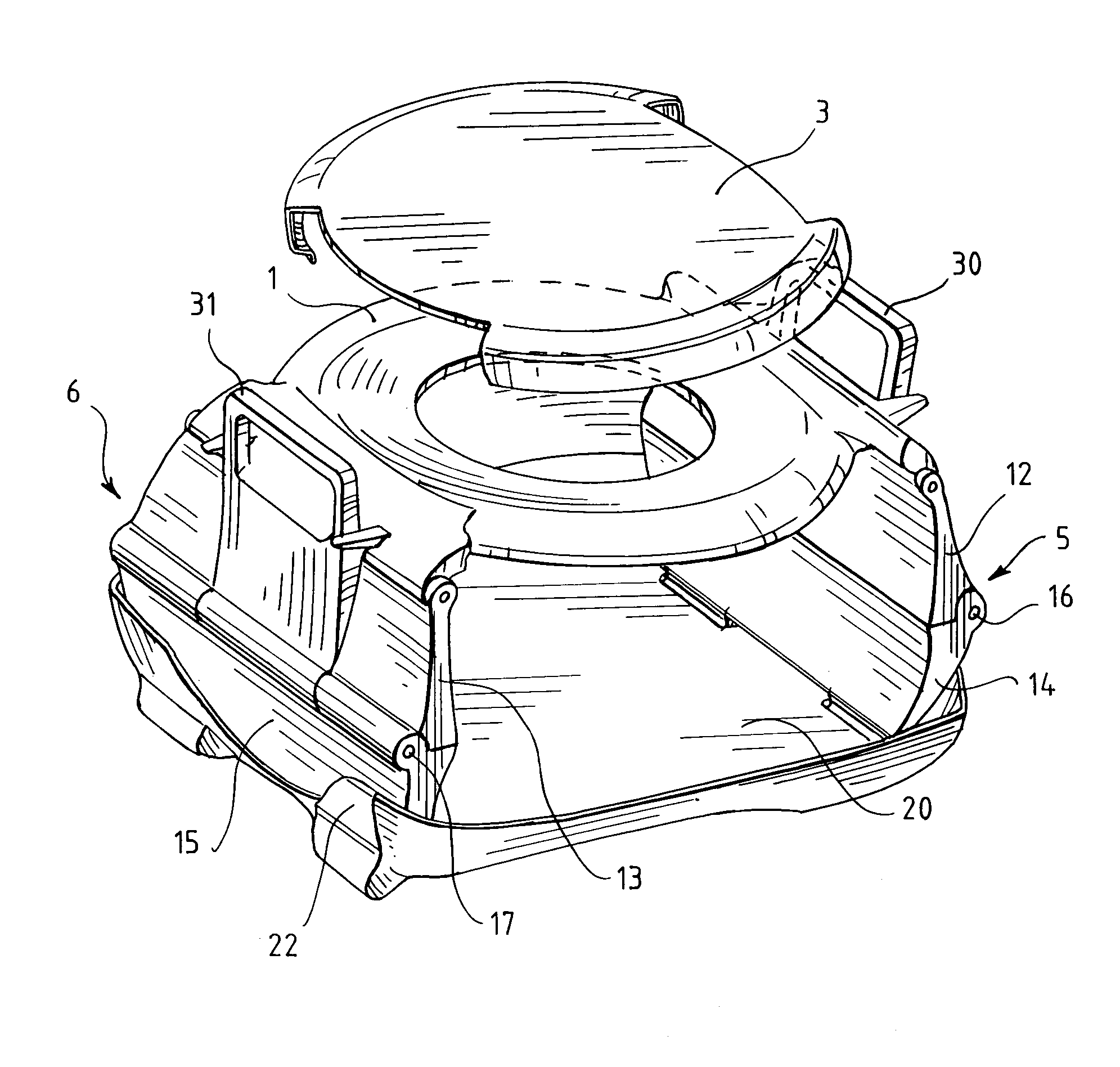 Portable popup potty and disposable bag