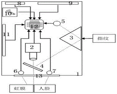 Multimodal biometric feature fusion social insurance identity authentication system and method