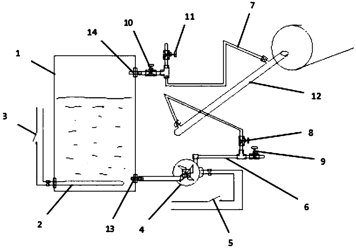 A device for descaling a single solar water heater receiving light glass tube