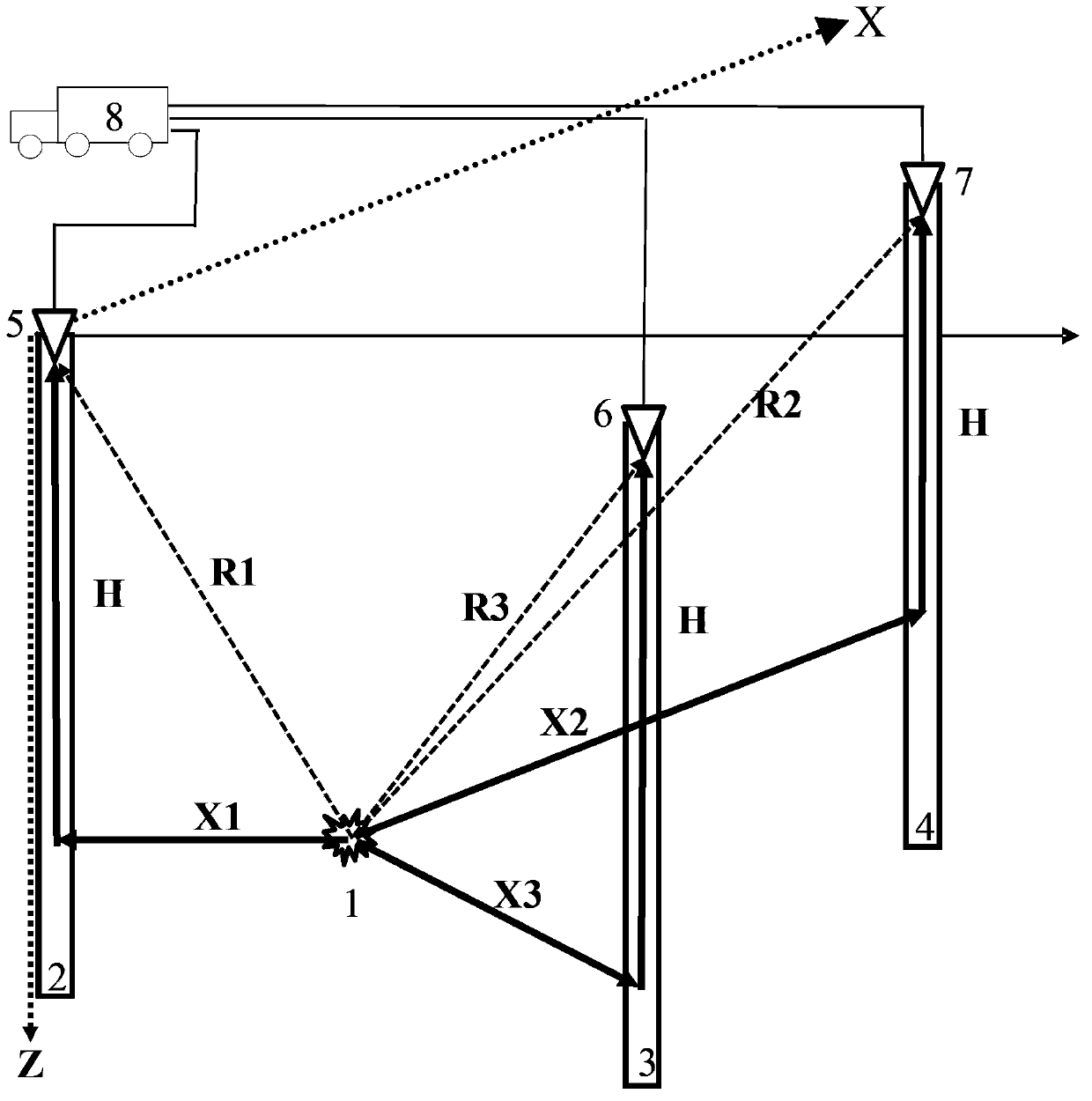 Method for performing hydraulic-fracturing microseismic monitoring by utilizing uphole geophones