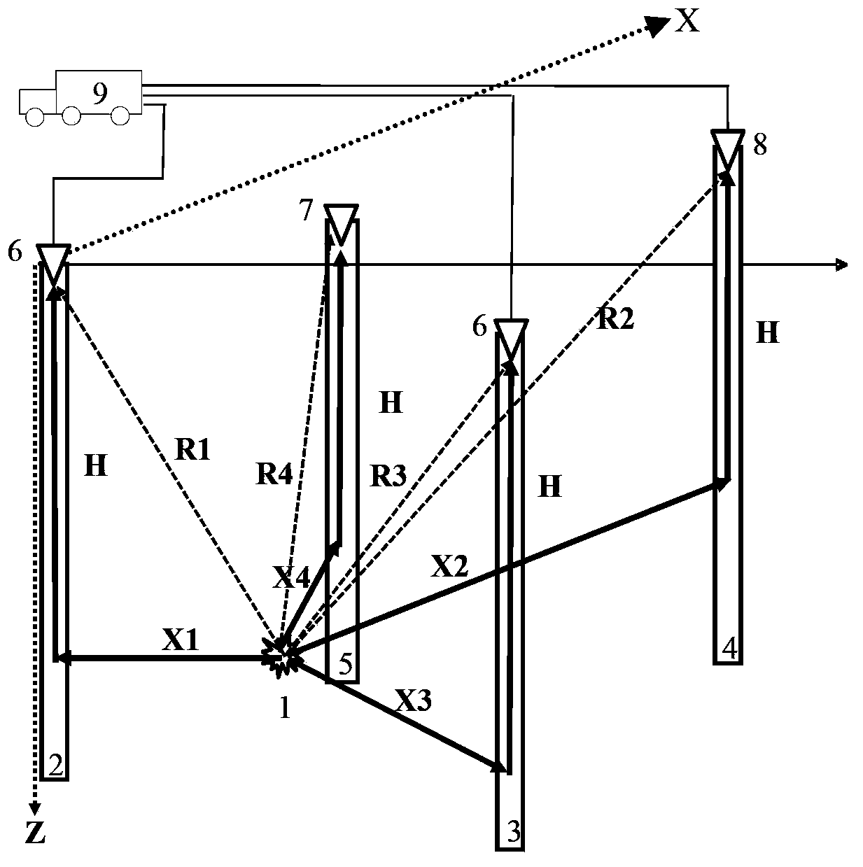 Method for performing hydraulic-fracturing microseismic monitoring by utilizing uphole geophones