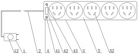 Safe easily-pulled power supply extension socket