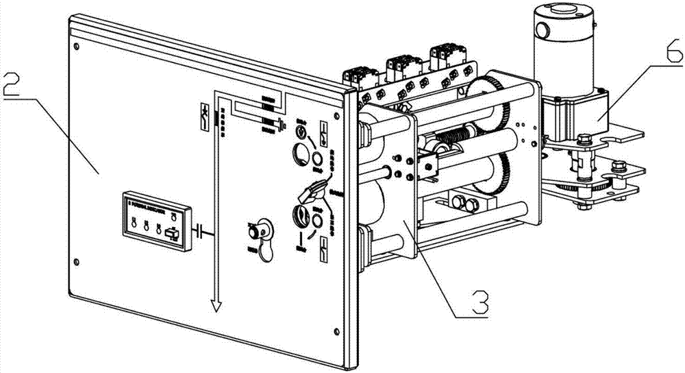 Manual and electric modular three-station mechanism and interlocking device