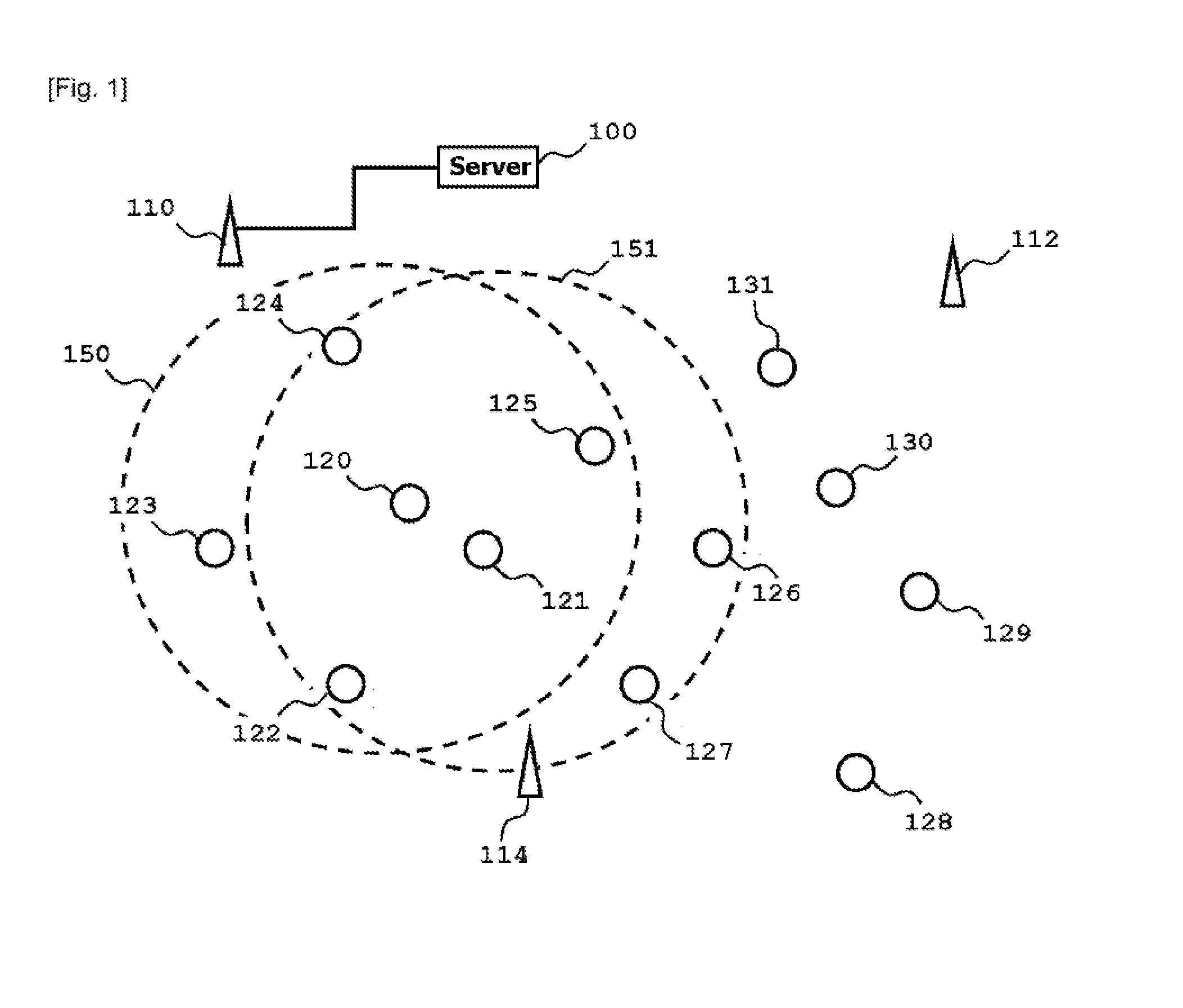 Method for determination of wireless terminals positions and associated system and apparatus thereof