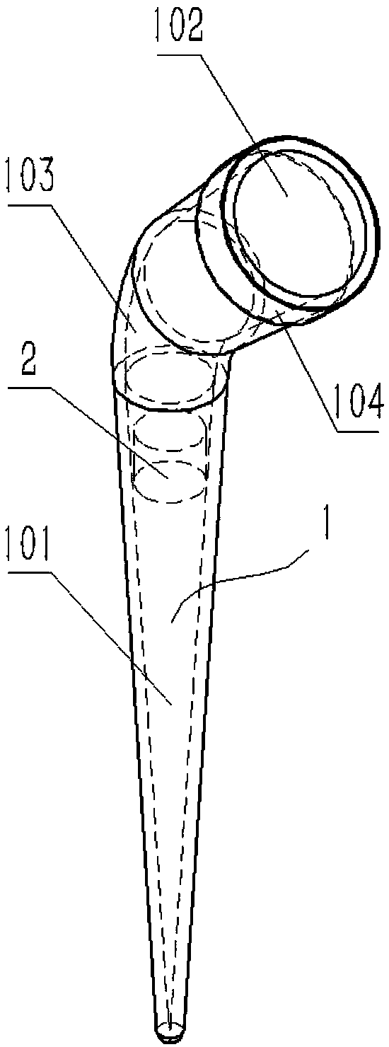 Bent plastic pipette head