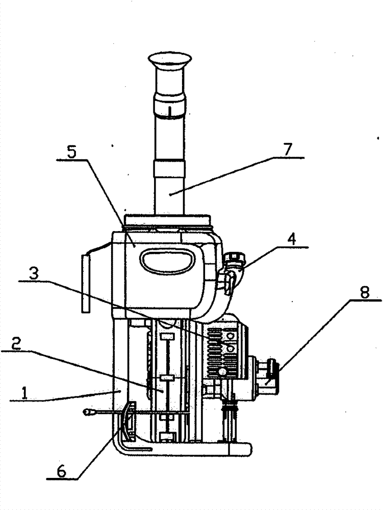 Backpack motor-driven sprayer with rope-pull falling-back starting function