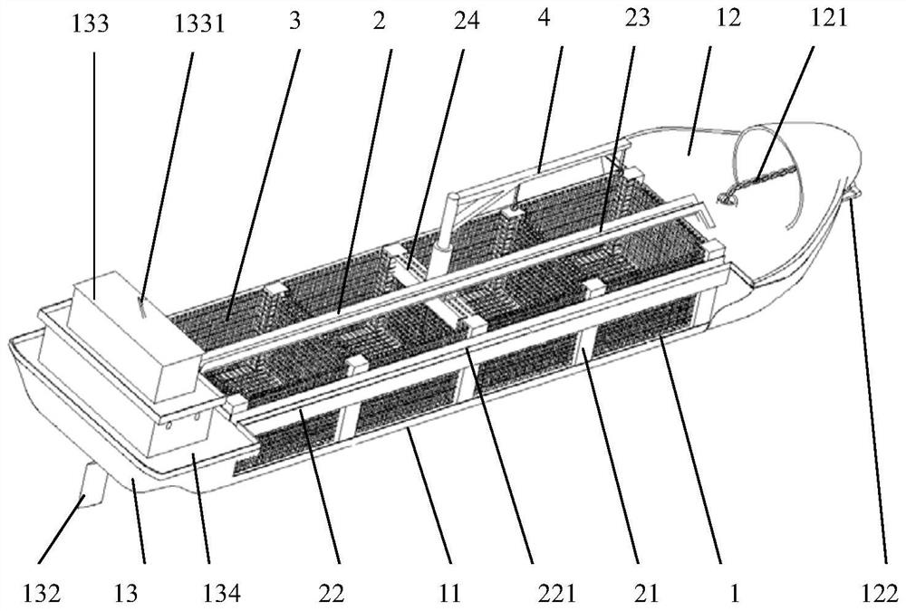 A self-propelled marine aquaculture fishing boat