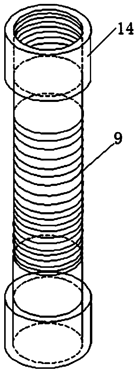 A spring sleeve type variable volume solar water storage tank