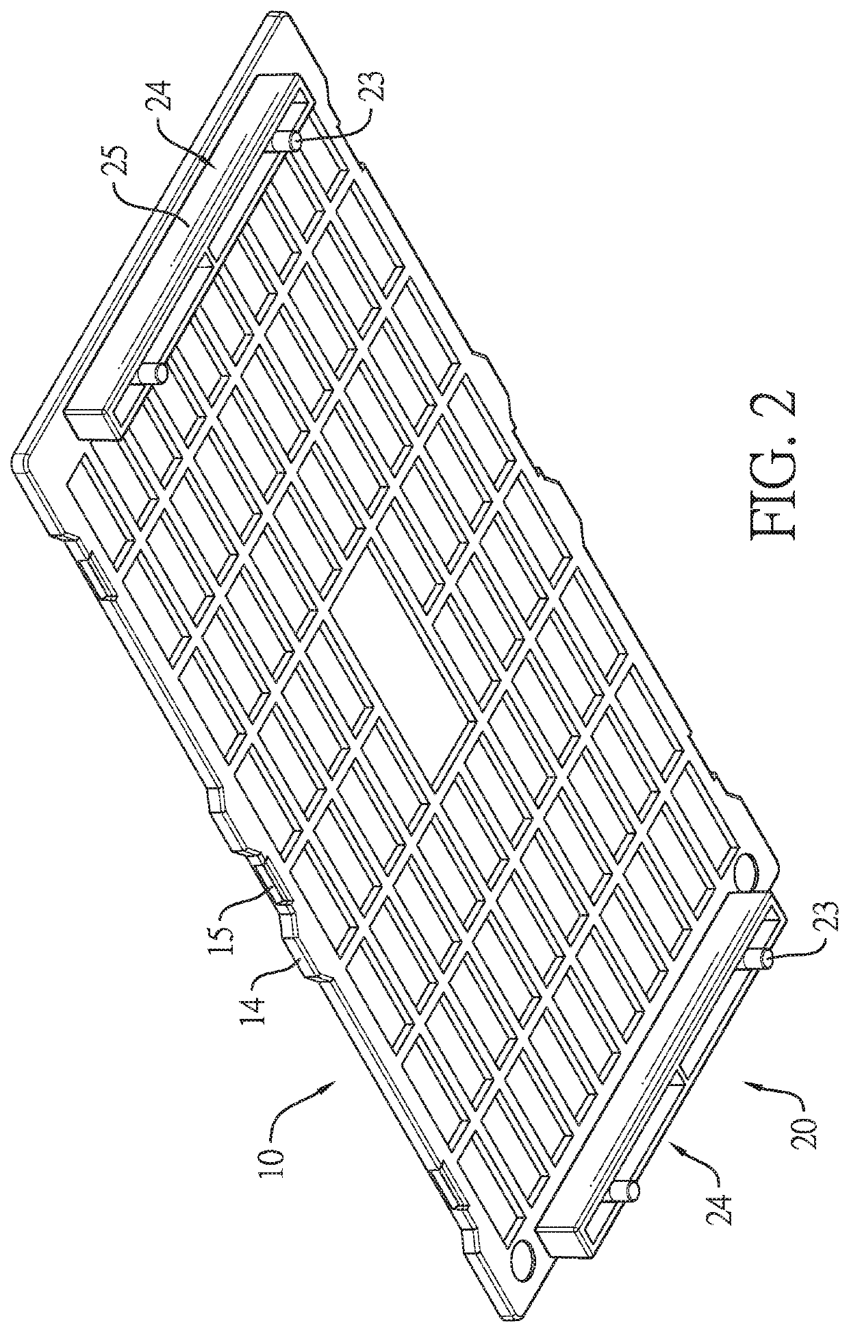 Pad supporting frame