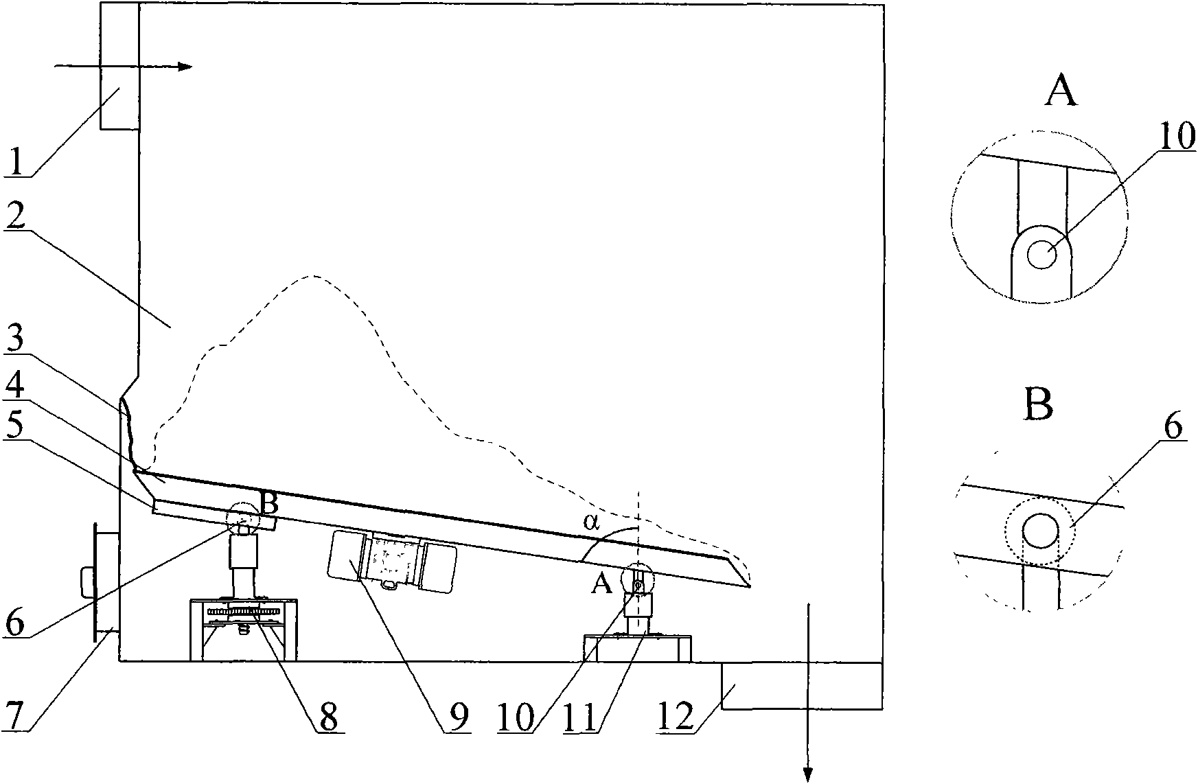 Biomass feed divider with changeable trough obliquity and vibration frequency and amplitude