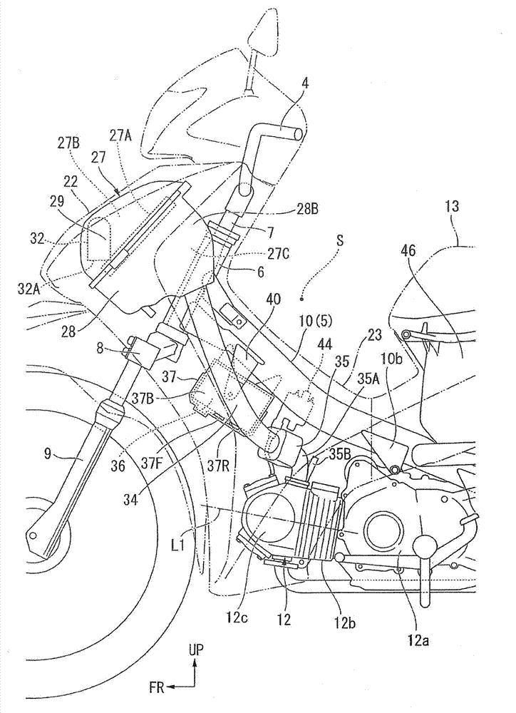 Structural arrangement for battery for saddle-ridden vehicle