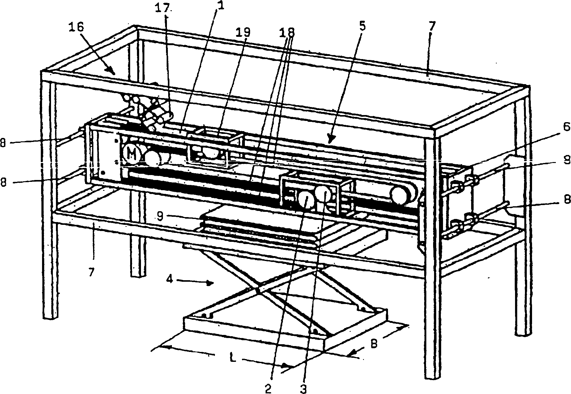 Device for laying a flexible material web