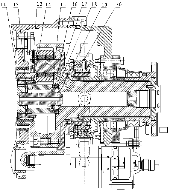 Novel lock ring synchronizer gearbox with ten-gear dual-intermediate shaft