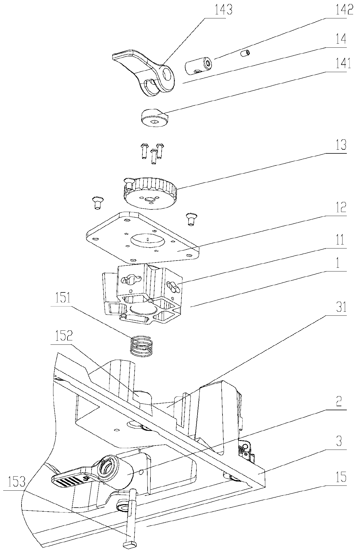 Flange type angle lock device and display screen module