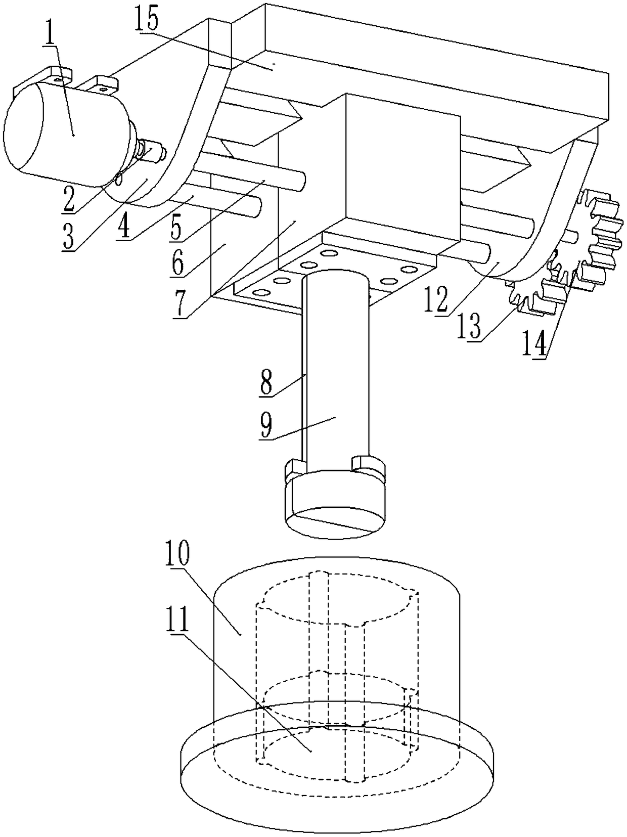 Inner-ring rib two-way mold-splitting rotary extrusion forming mold and mold opening method