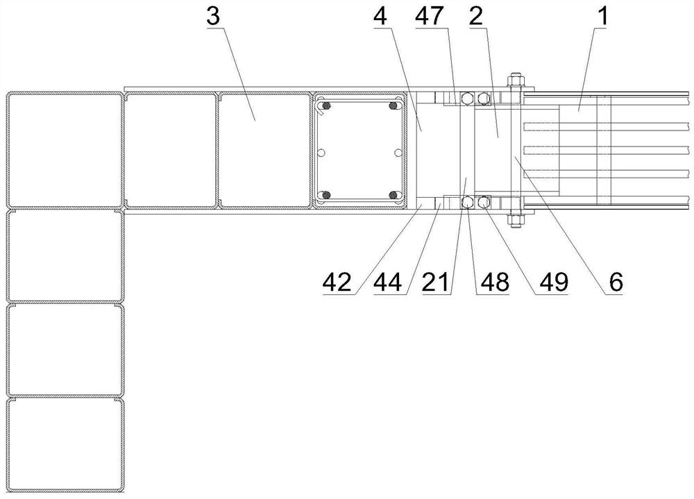 Mounting structure of large-size cross beam on integrated steel and construction method