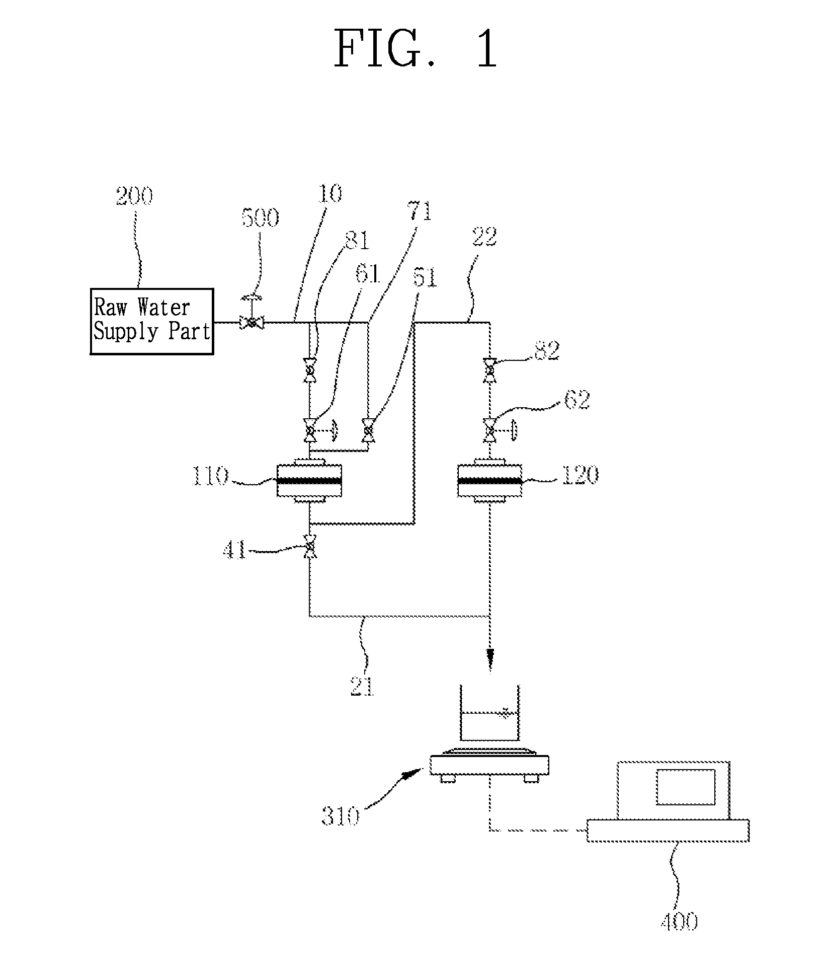 Device for measuring pollution index of filtration membrane