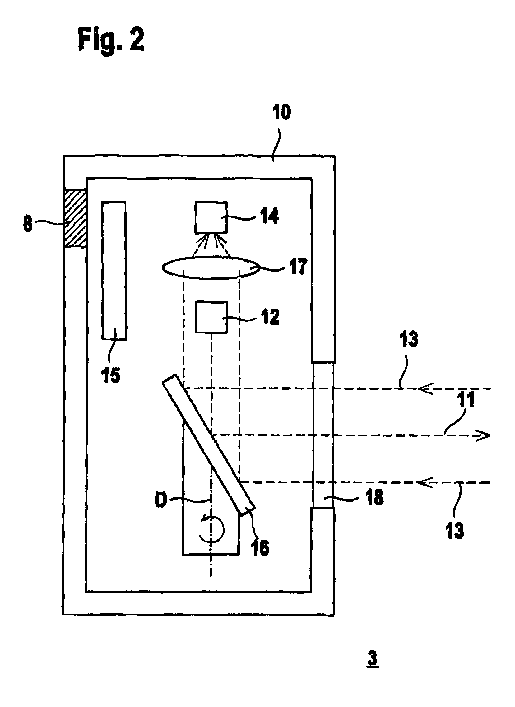 Device for detecting objects in a monitored area