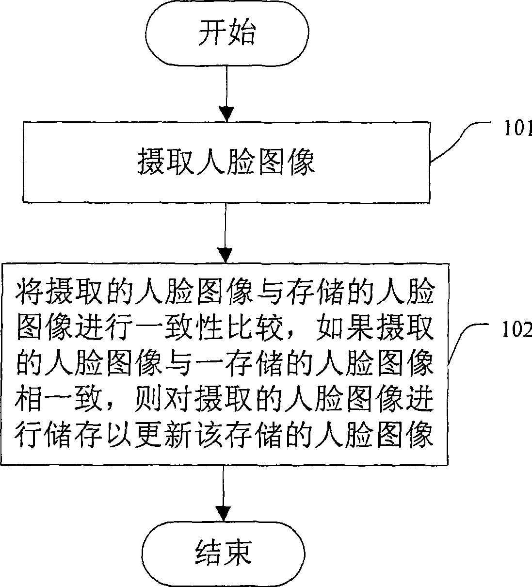 Image updating process and apparatus based on human face recognition