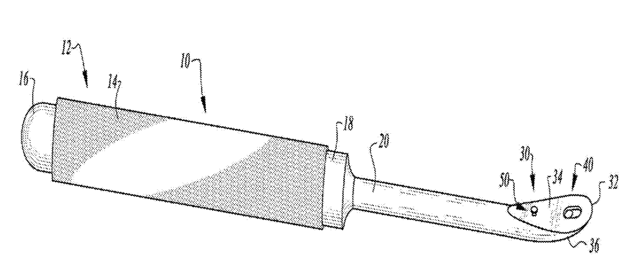 Surgical scraper with removeable blade and container therefor