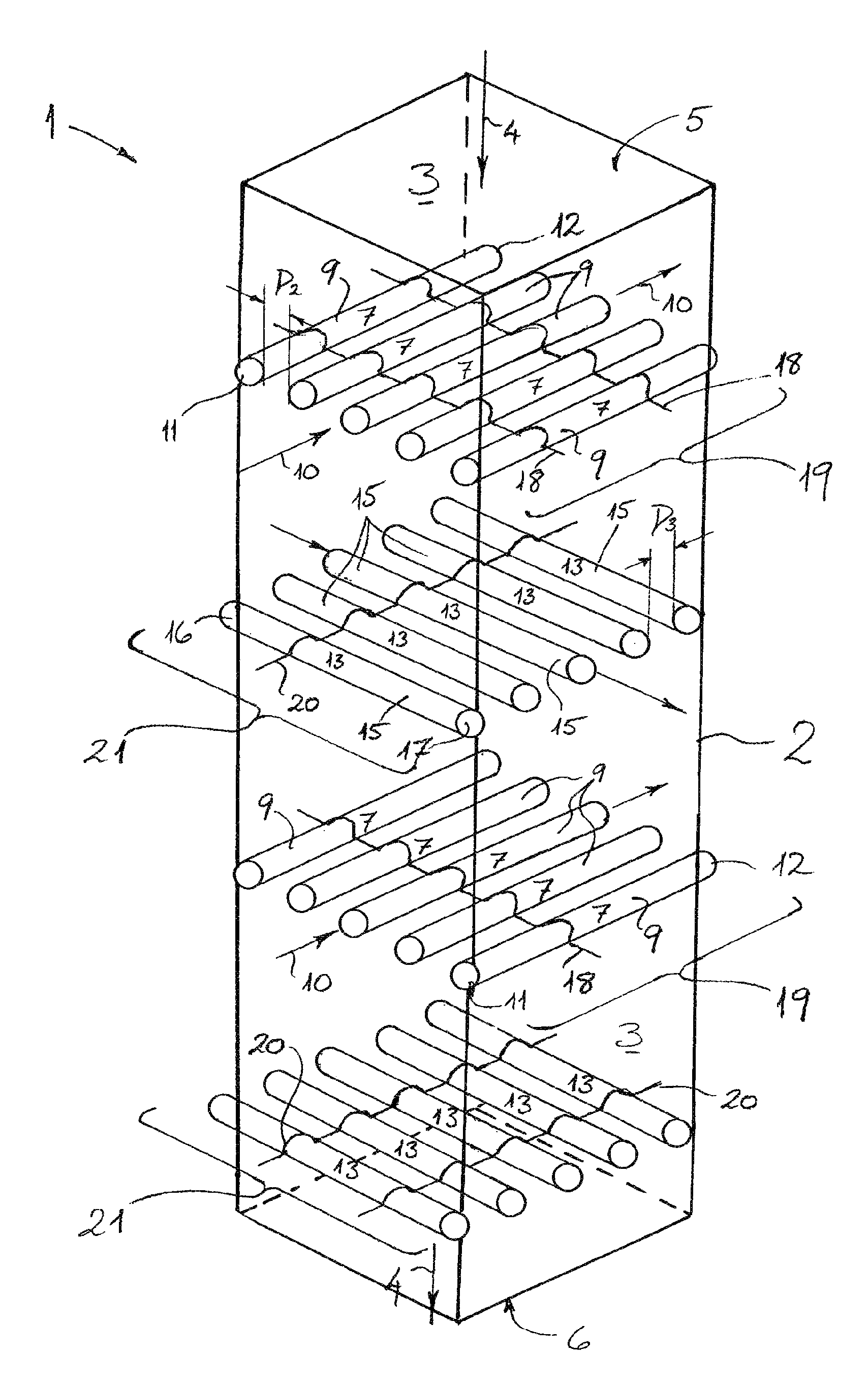 Device for the treatment of biological fluid