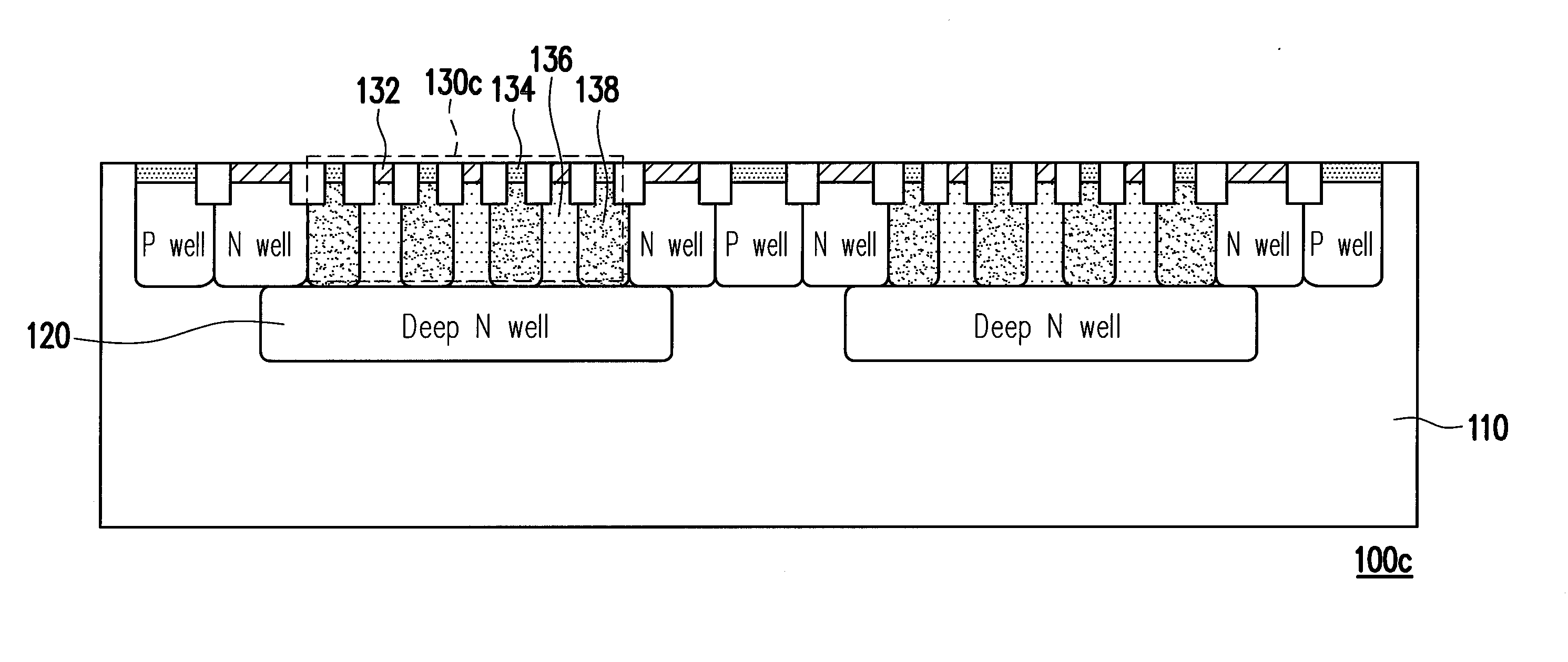 Si photodiode with symmetry layout and deep well bias in CMOS technology