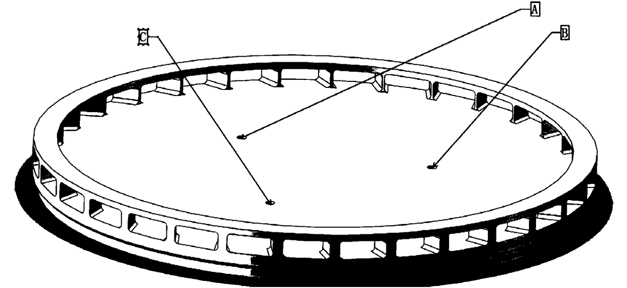 Combined fixture for grinding material flow processing for cross-section-variable special-shaped channels