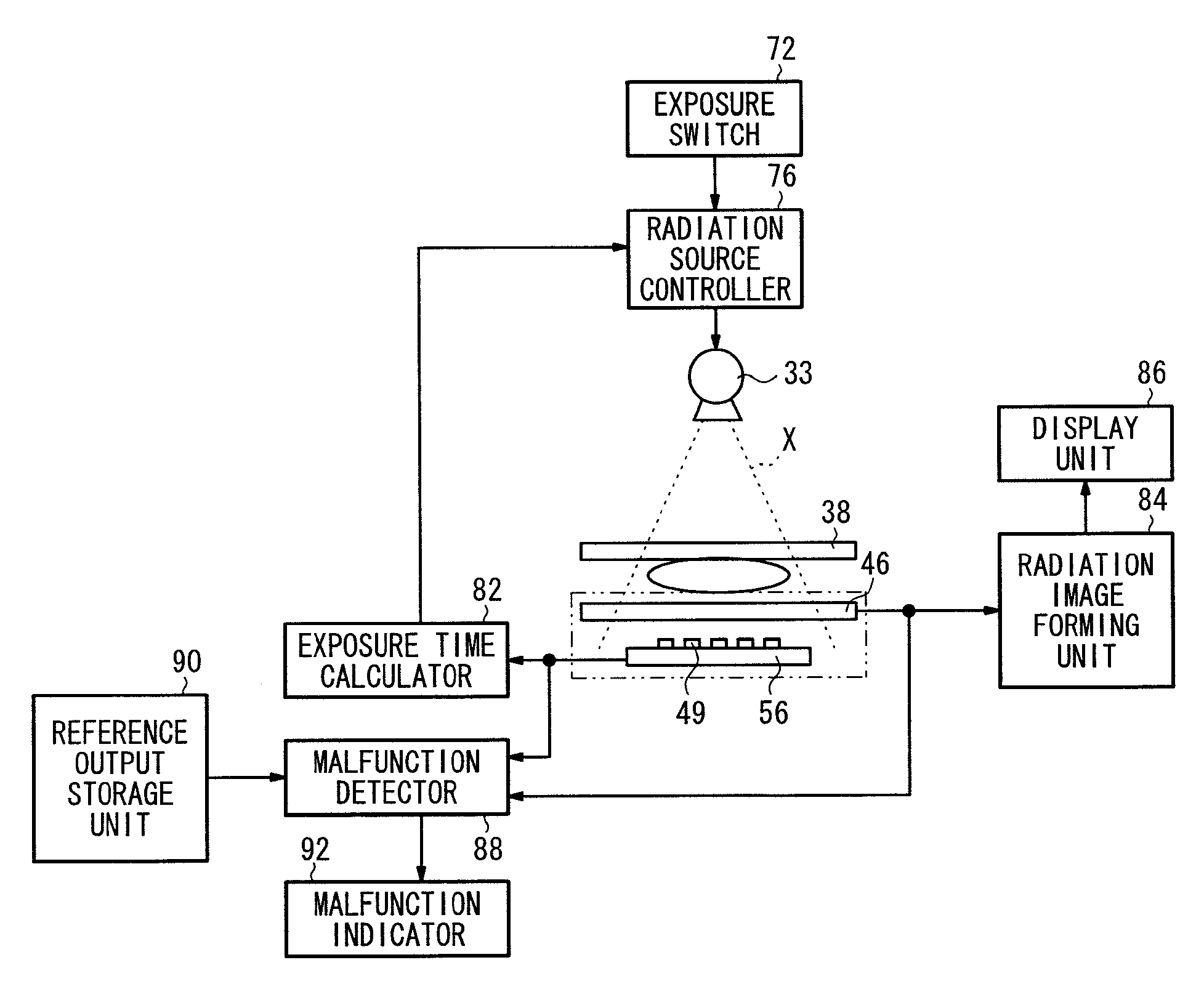 Radiation image capturing apparatus and method of detecting malfunction of radiation image capturing apparatus