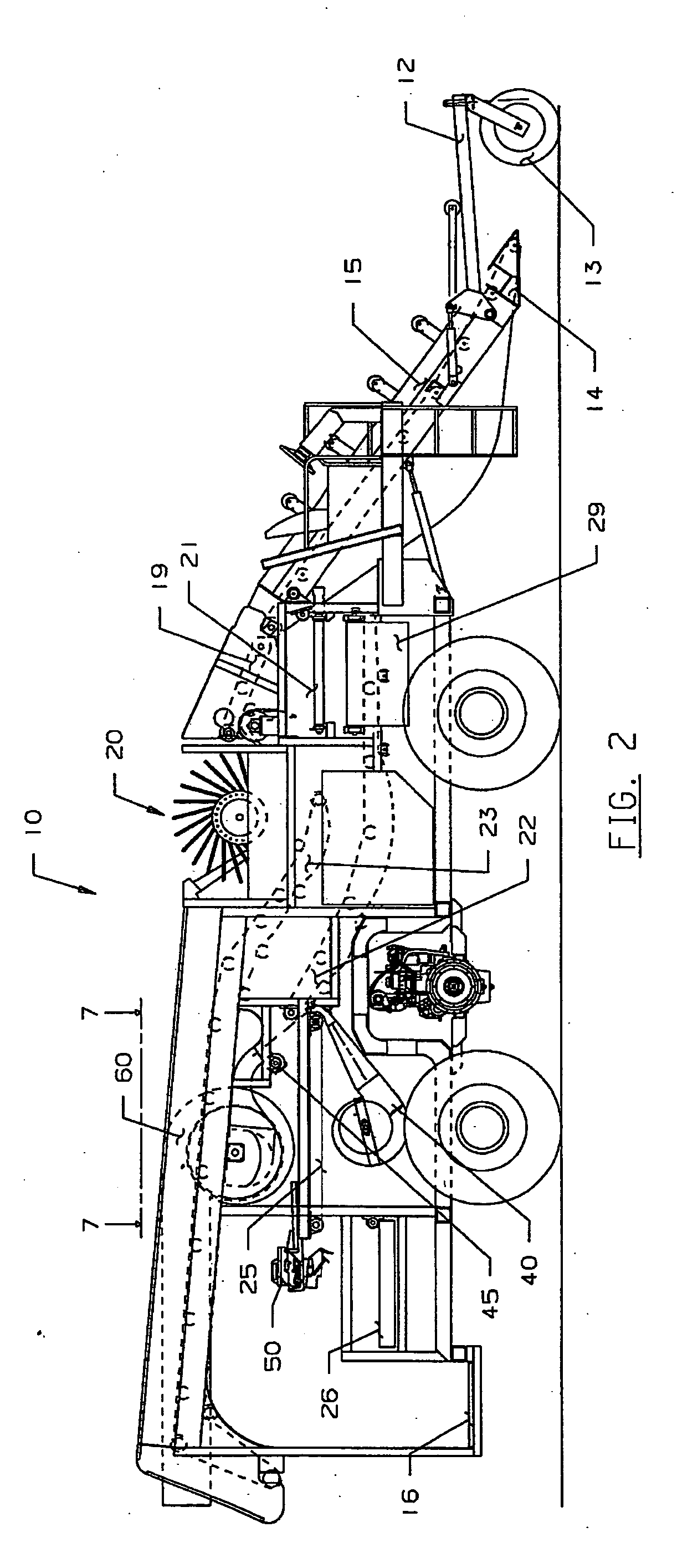 Small scale tomato harvester