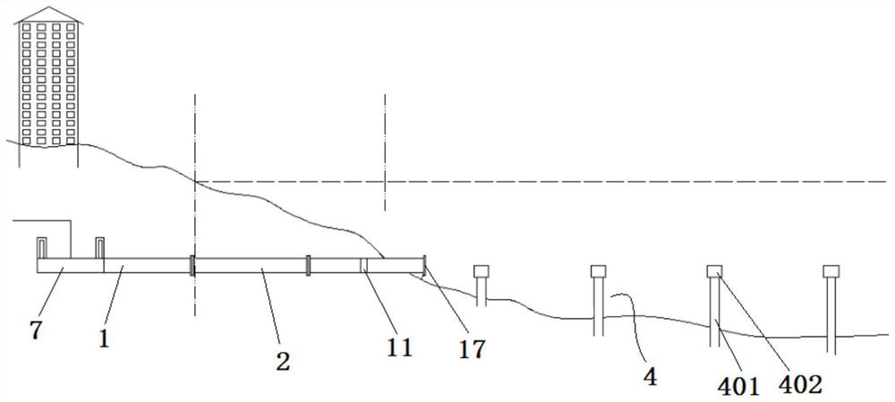 Submarine vacuum pipeline test line capable of extending into application line and implementation method thereof