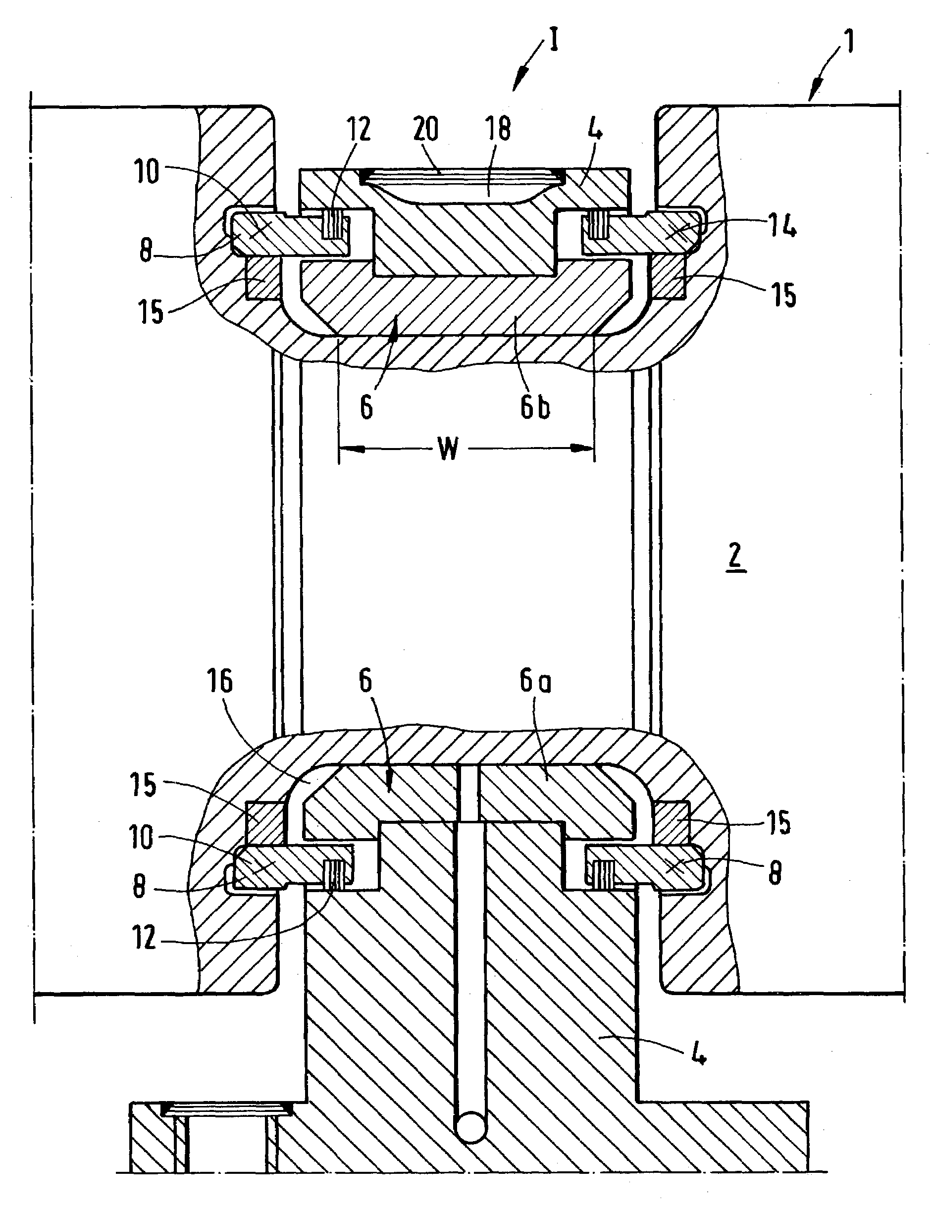 Guide roller assembly for a continuous casting plant