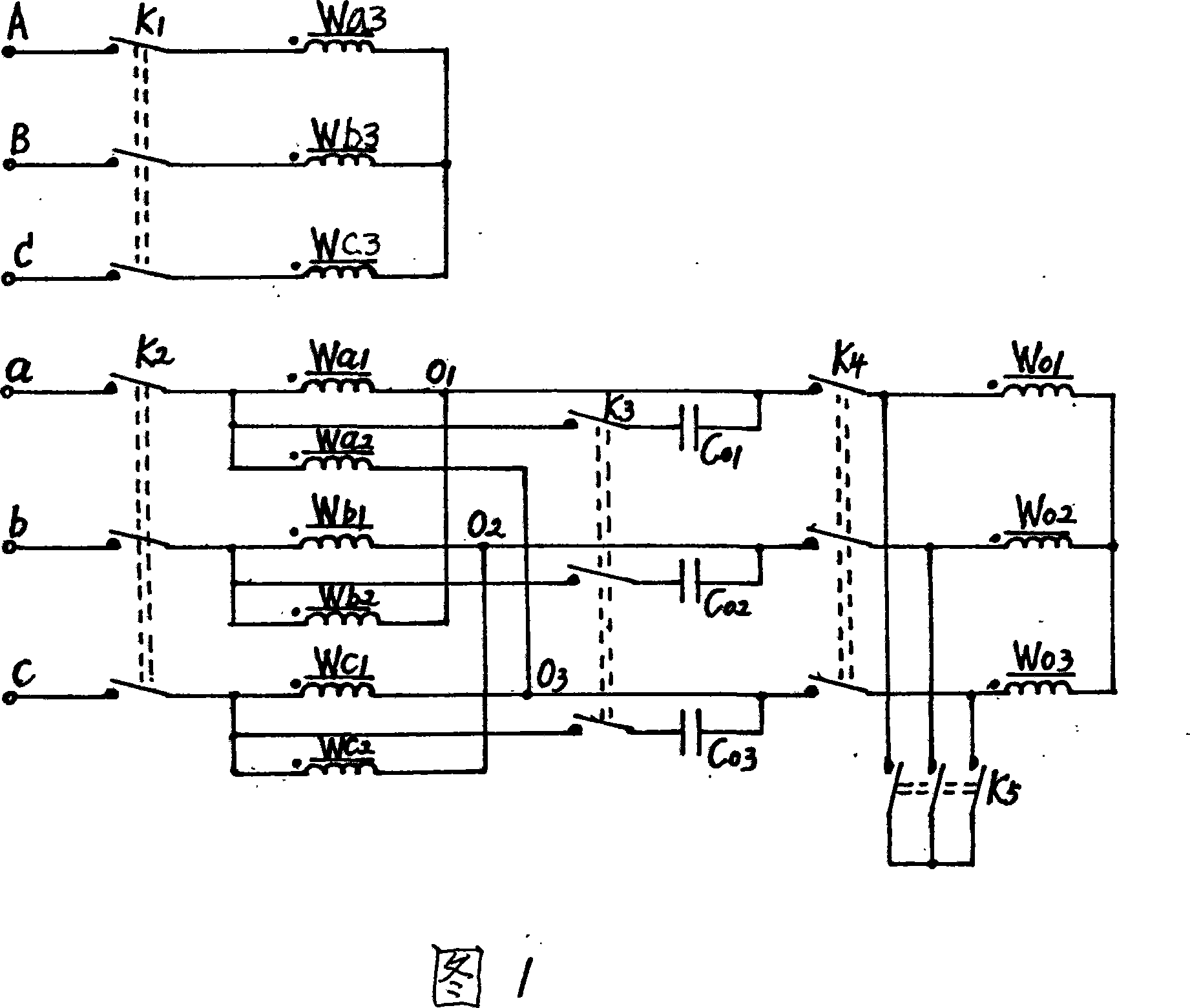 Combination compensated type wound rotor asynchronous machine