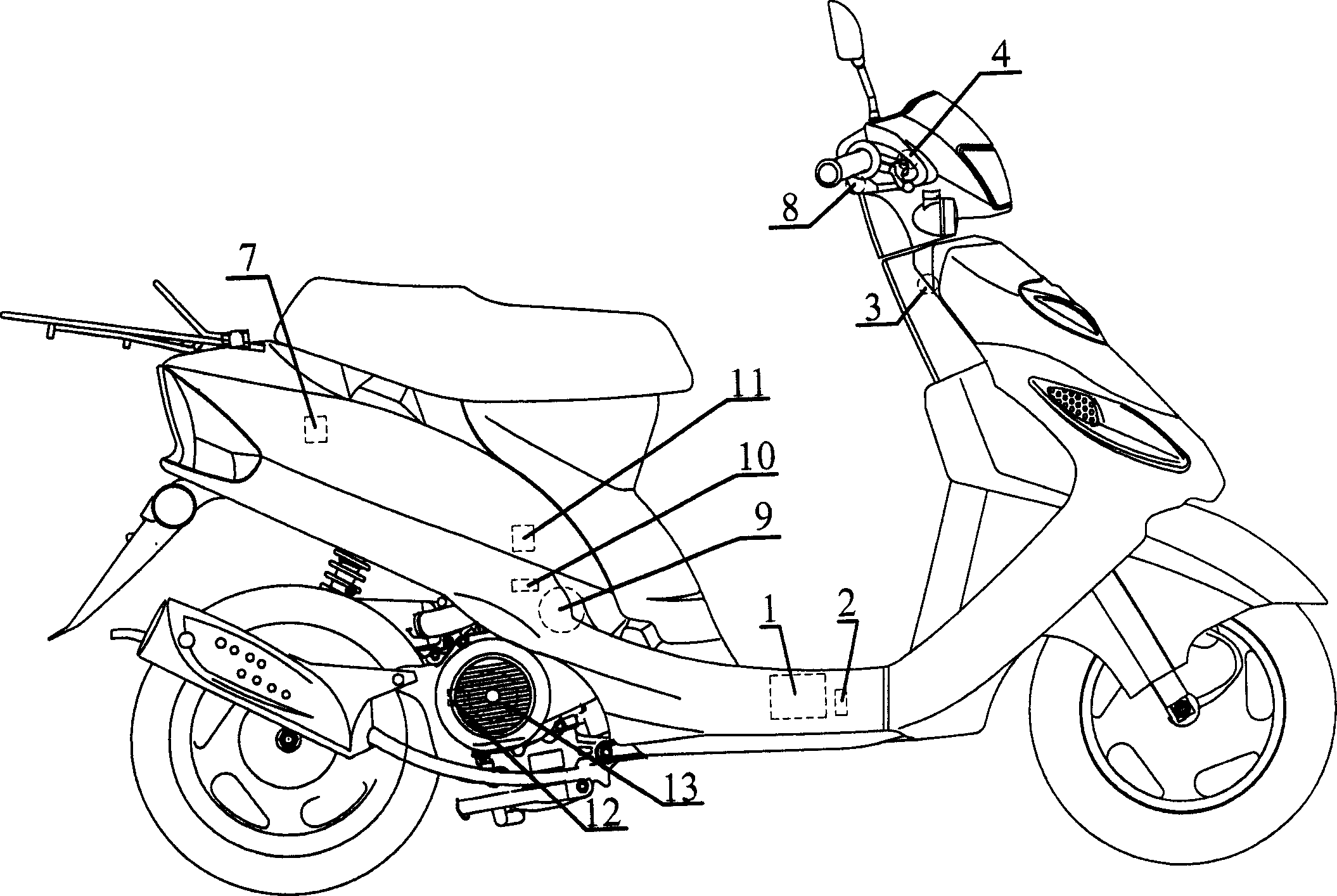 Idling-less control device for engine of motor vehicle