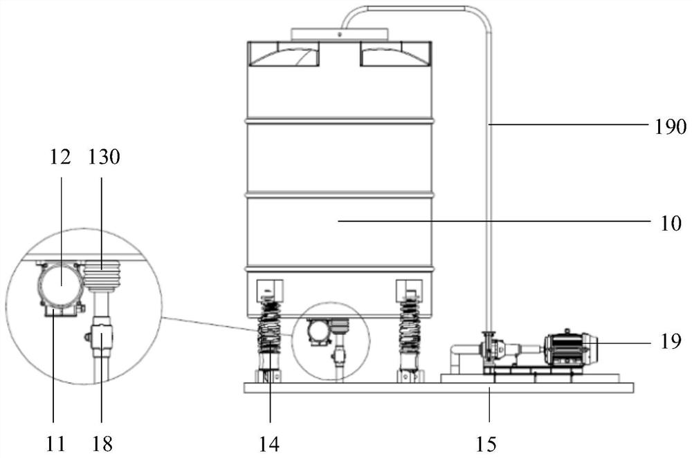 Water storage tank, water storage tank cleaning system and water storage tank cleaning control method