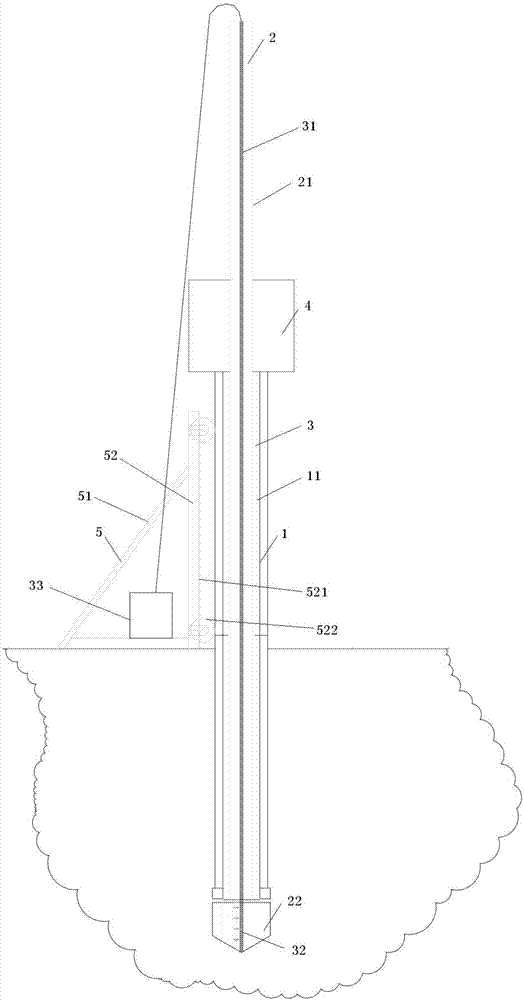 Sinking construction device of underground building