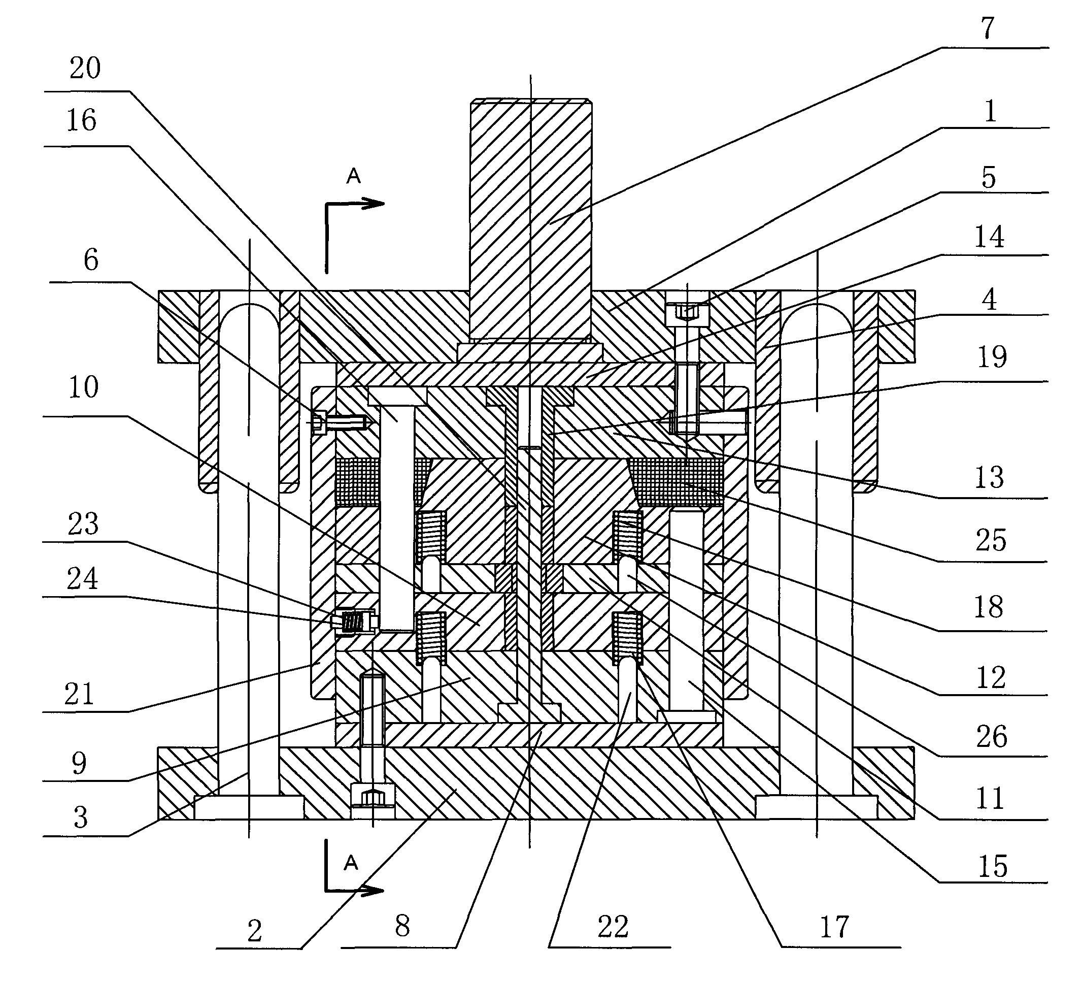 Cold extrusion mould for double-head pipe joint