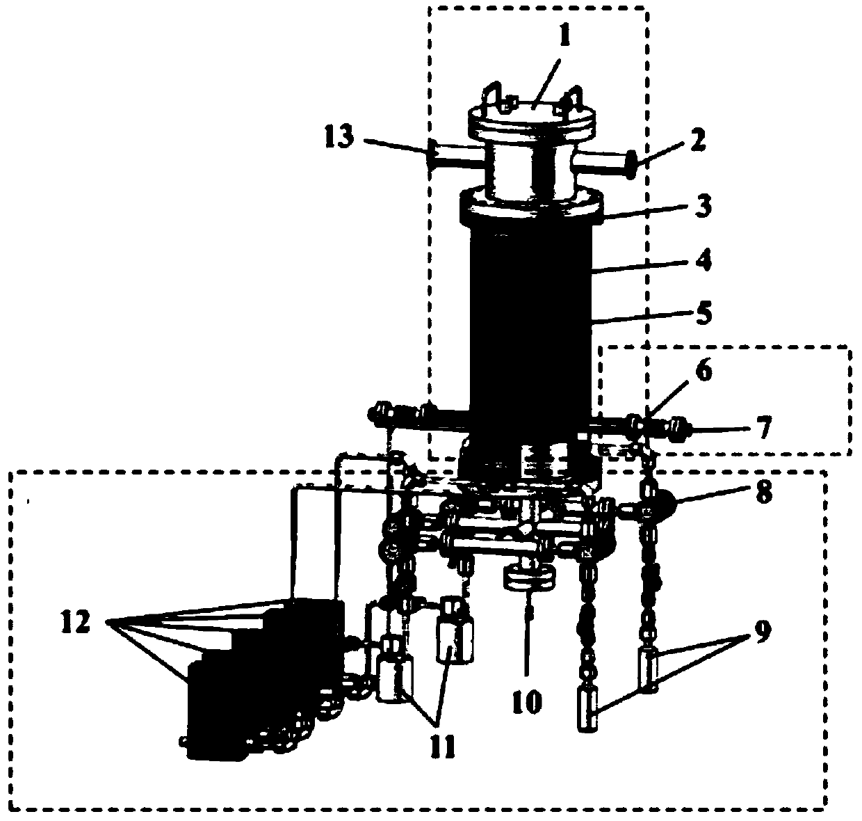 Ultrasonic fluidized atomic layer deposition device for fully dispersing and coating of micro-nanometer particles