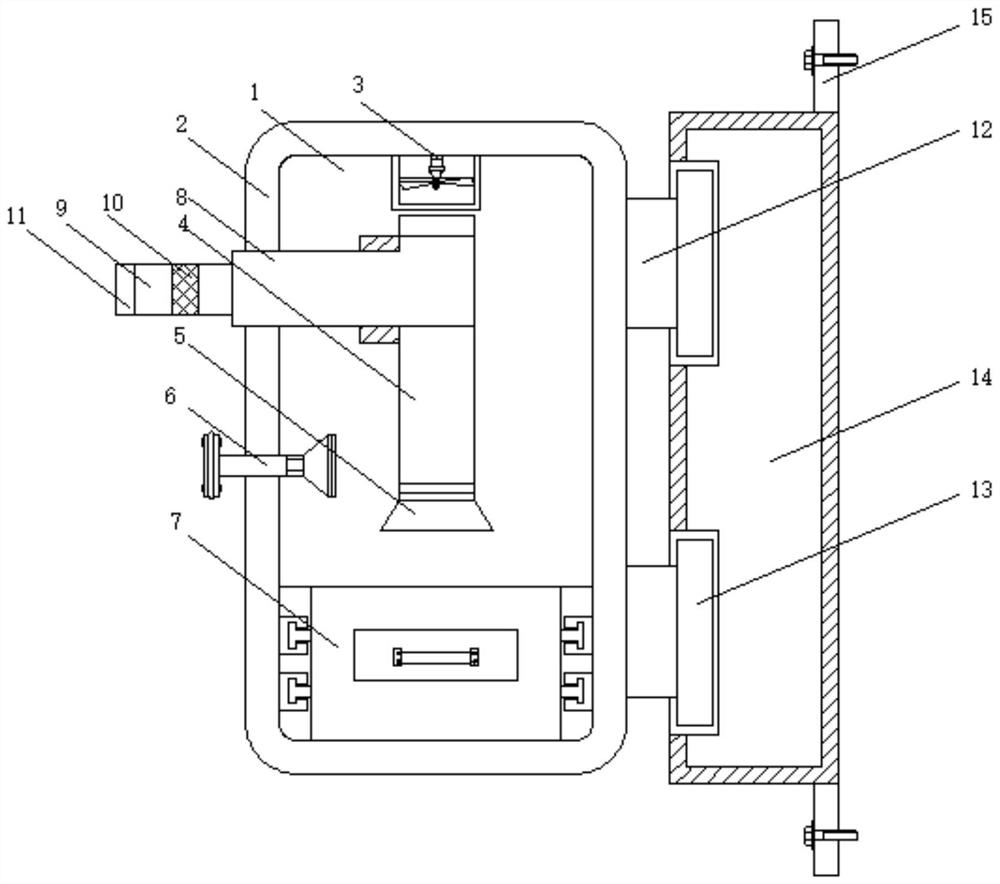 Built-in wall-mounted dust remover for graphite production