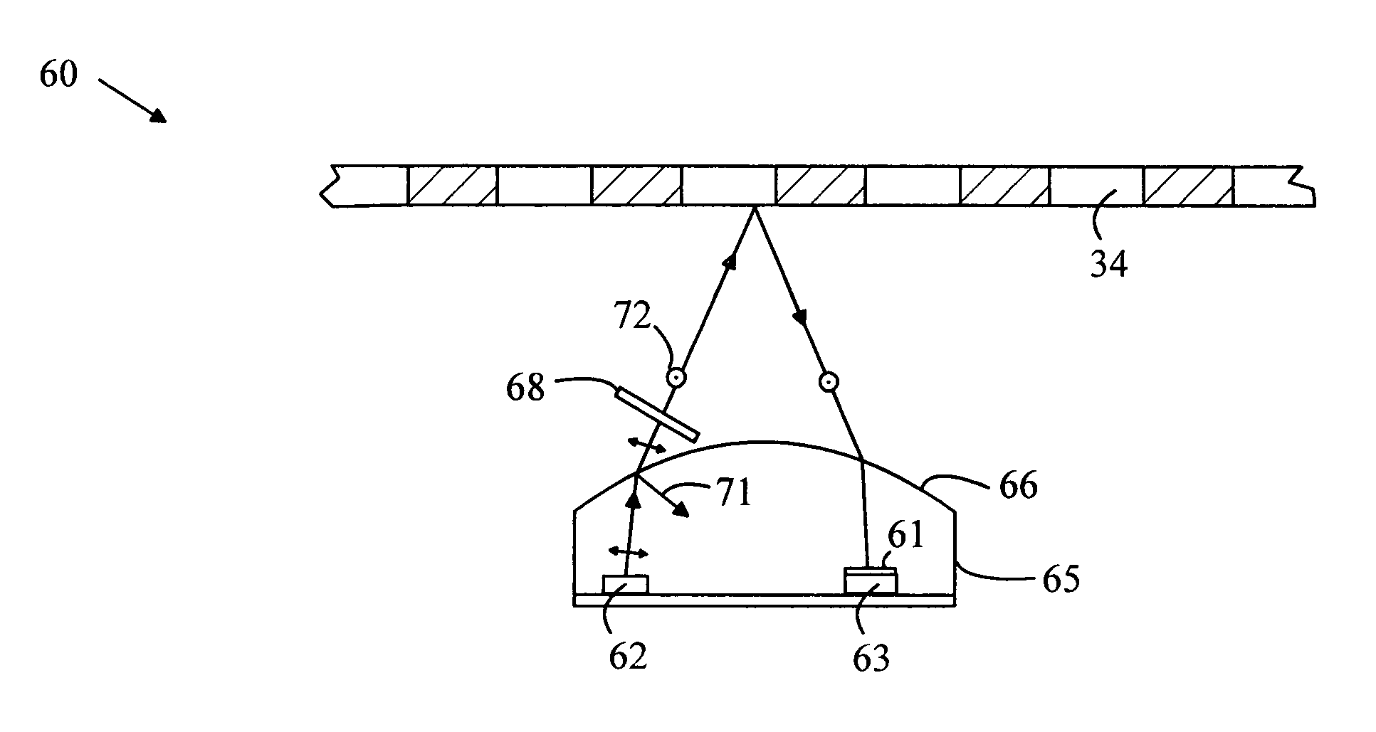 Reflective encoder with reduced background noise