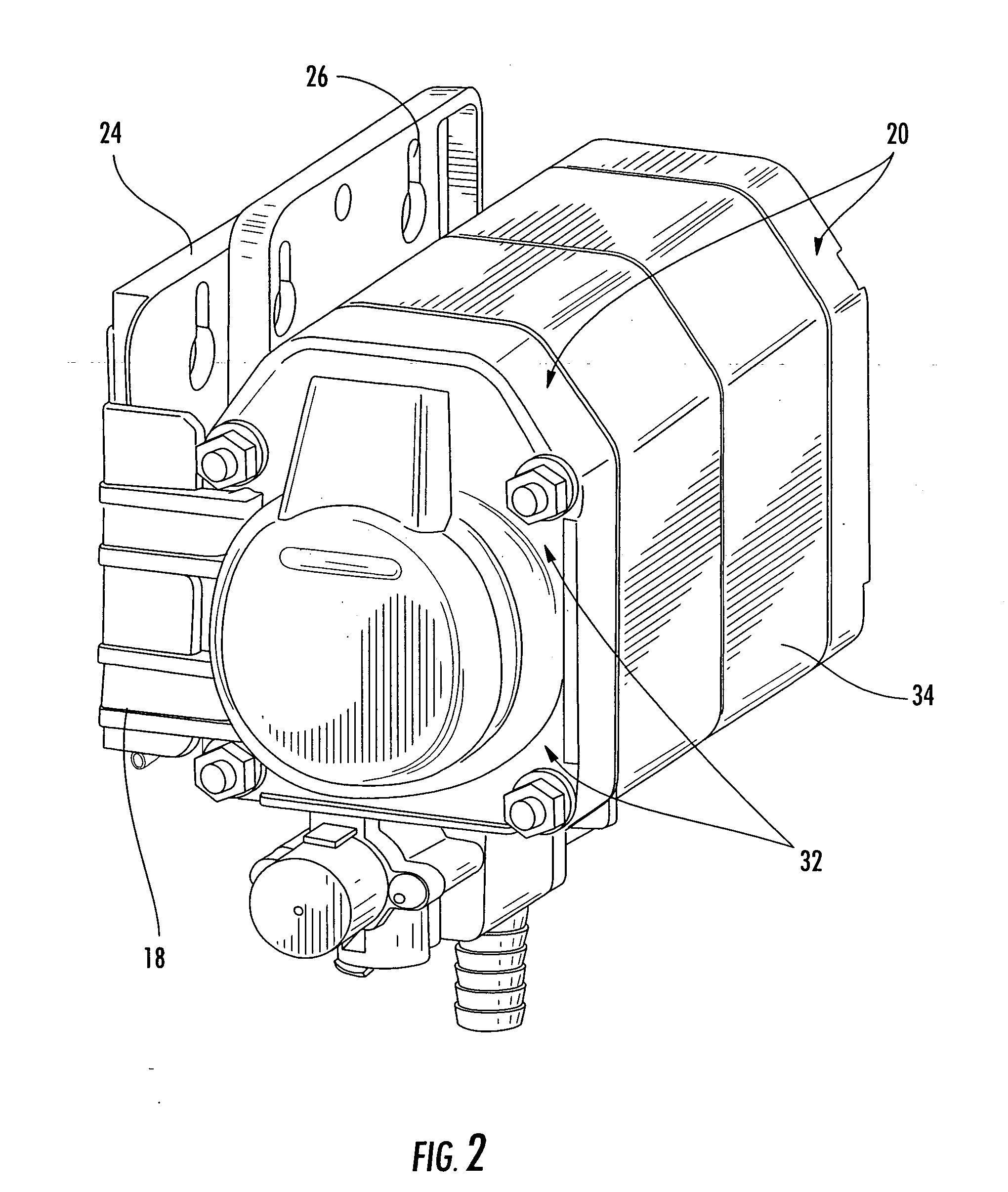 Mounting bracket for a pump