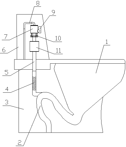 Water closet with deodorizing device