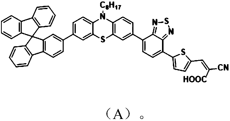 D-A-pi-A three-dimensional phenothiazine dye sensitizer, preparation method and application thereof