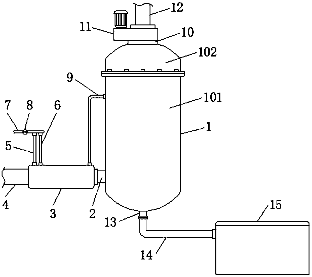 Venturi spray cooling treatment device for rural garbage incinerator