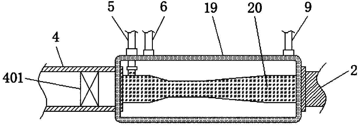 Venturi spray cooling treatment device for rural garbage incinerator