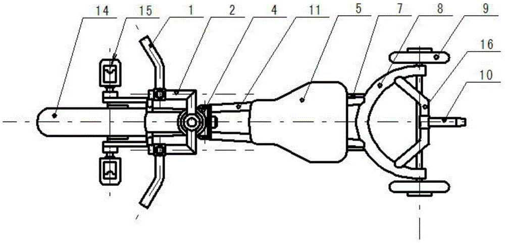 Luggage cart type front drive folding tricycle