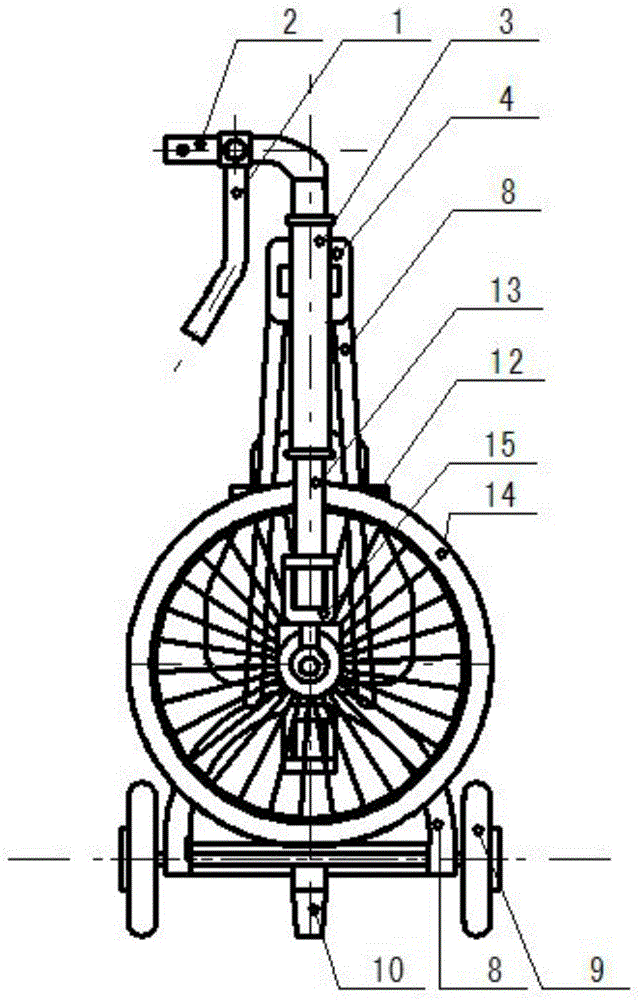 Luggage cart type front drive folding tricycle