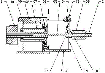 A rubber and plastic pipe cutting head tightening and ejecting device